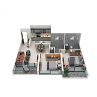 Milleflori Wakad 2 BHK Floor Plan Image